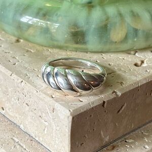 Sterling Silver Italian Croissant Ring
